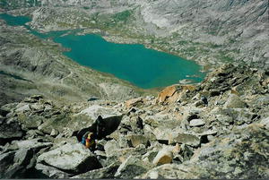 Scrambling up Fremont Peak